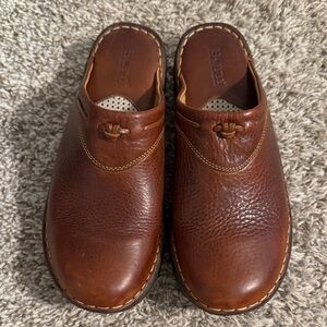 Born Brown Leather Mules